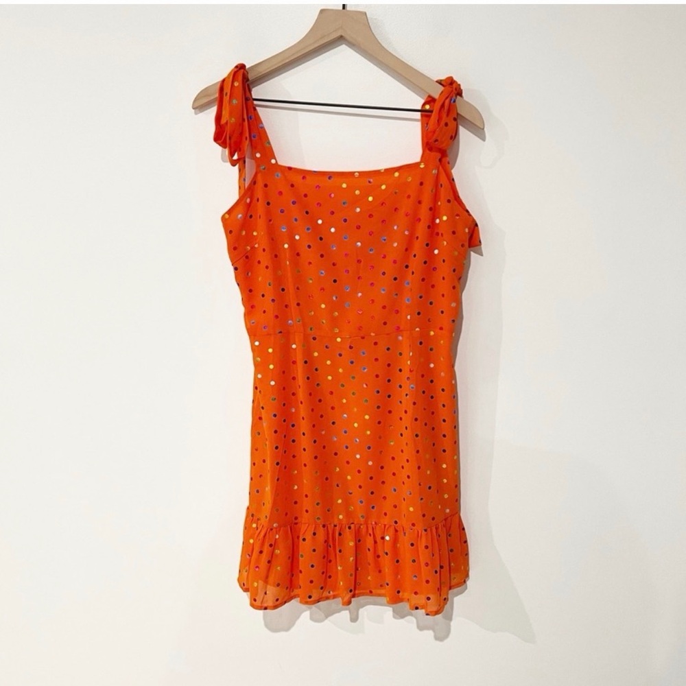 Never Fully Dressed Orange Polka Dot Mini Dress - Picture 8 of 8